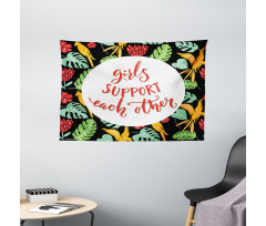 Tropical Theme Words Wide Tapestry