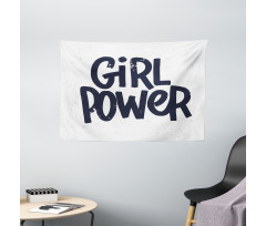 Girl Power Inscription Wide Tapestry