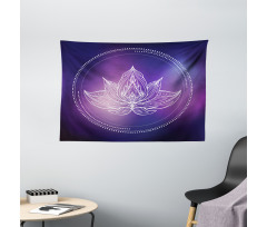 Lotus Flower Space Wide Tapestry