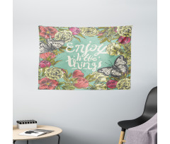 Sketch of Spring Blooms Wide Tapestry