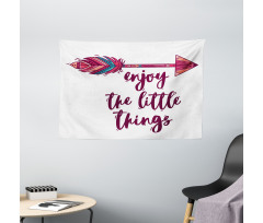 Traditional Boho Words Wide Tapestry
