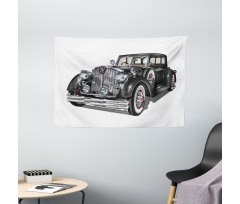 Realistic Classic Car Wide Tapestry