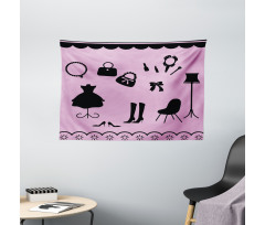 Boutique Shop Elements Wide Tapestry