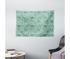 Grungy Nautical Wide Tapestry
