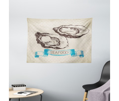 Sketch Virginica Oyster Wide Tapestry