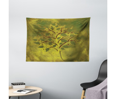 Tiny Tree with Lobed Leaf Wide Tapestry