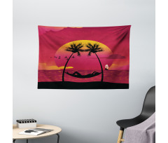 Girl in Hammock Paradise Wide Tapestry