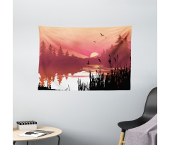 Calm Sunset River Wide Tapestry