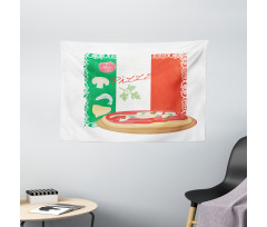 Italian Cuisine and Flag Wide Tapestry