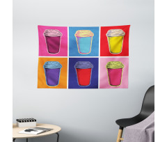 Modern Pop Art Cups Wide Tapestry