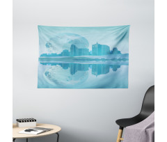 Modern City Building Earth Wide Tapestry