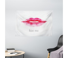 Pink Lipstick Kiss Me Wide Tapestry