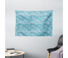 Blue Skyscape Wide Tapestry