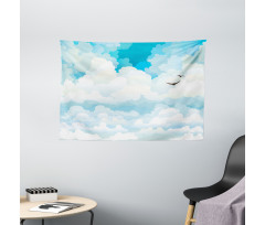 Silhouettes of Birds Wide Tapestry
