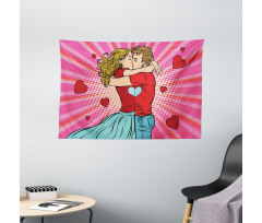 Pop Art Romantic Date Wide Tapestry