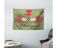 Loving Animal Couple Wide Tapestry