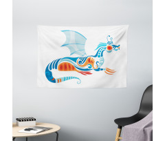 Mythologic Dragon Wide Tapestry