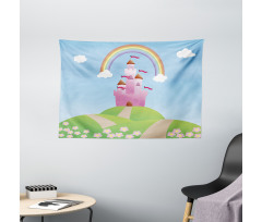 Clouds Princess Castle Wide Tapestry