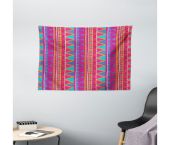 Tribal Zigzags Wide Tapestry