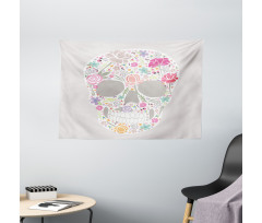 Ornamented Skull Wide Tapestry