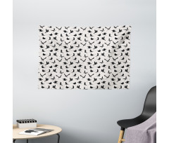 Crane and Pigeon Eagle Wide Tapestry