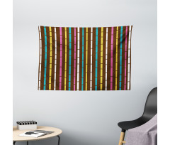 Rainbow Bamboo Sticks Wide Tapestry