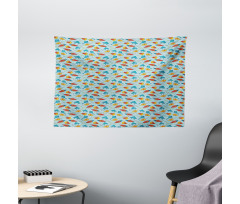 Kite Shaped Animal Pattern Wide Tapestry