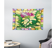 Stained Glass Style Wide Tapestry