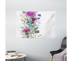 Vintage Herbal Border Wide Tapestry