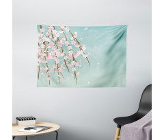 Cherry Blossom Buds Wide Tapestry
