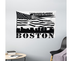 Fluttering Grungy Flag Wide Tapestry