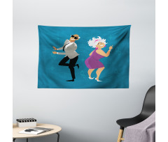 Old Couple Dancing Wide Tapestry
