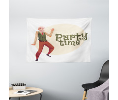 Gray-Haired Old Man Wide Tapestry