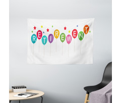 Balloons and Stars Wide Tapestry