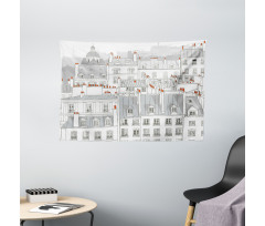 European Roofs of Buildings Wide Tapestry