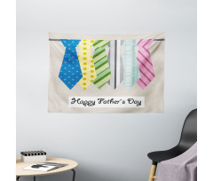 Colorful Dad Ties Theme Wide Tapestry