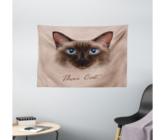 Domestic Animal Siamese Cat Wide Tapestry