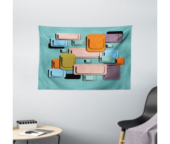 Geometric Rectangle Forms Wide Tapestry