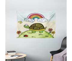 Cartoon Hill Nature Wide Tapestry