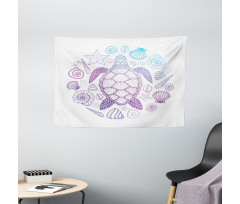 Colorful Marine Animals Wide Tapestry