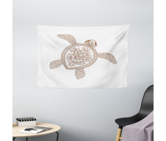 Floral Shell Spirals Wide Tapestry