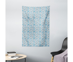 Wavy Sea Marine Stripes Tapestry