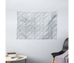 Ships on the Sea Pattern Wide Tapestry