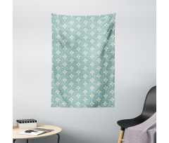 Swirling Leaf Stems Wreath Tapestry