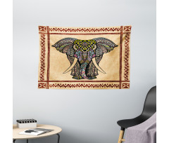 Colorful Animal Design Wide Tapestry