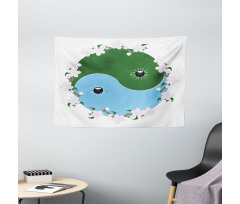 Cherry Blossom of Japan Wide Tapestry