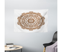 Monochrome Circles Ornate Wide Tapestry