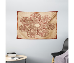 Circles Zentangle Wide Tapestry