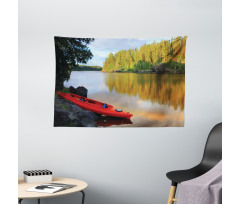 Canoe Lake Autumn Wide Tapestry