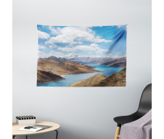 River Snowy Mountains Wide Tapestry